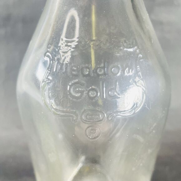 MEADOW GOLD 8.75" 1 Quart Liquid Clear Glass Milk Jug Orange Juice Bottle Jar - Picture 5 of 9